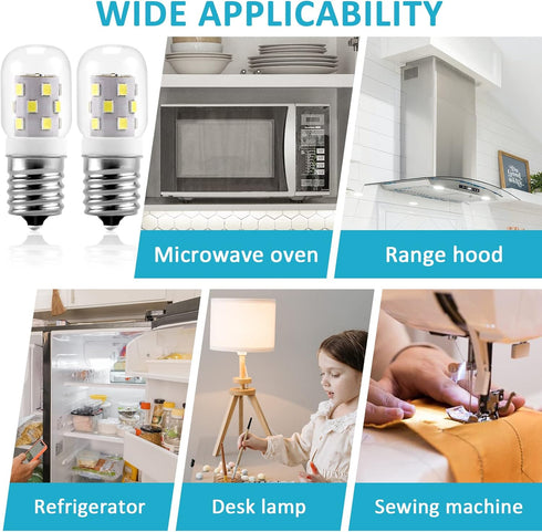 E17 LED Bulb Microwave Oven Appliance Light Bulb Super Power Saving Multiple Purpose Under Hood Over Stove Lights-3W(Equal to 40W Incandescent),38...